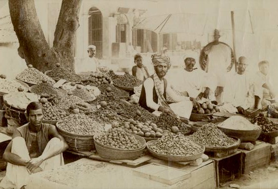 Indian spice market, c1875