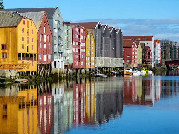 Storage houses in Trondheim, Norway
