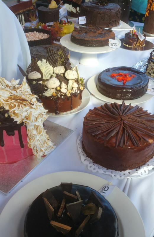 Chocolate Cake Competition - a tempting selection before judging