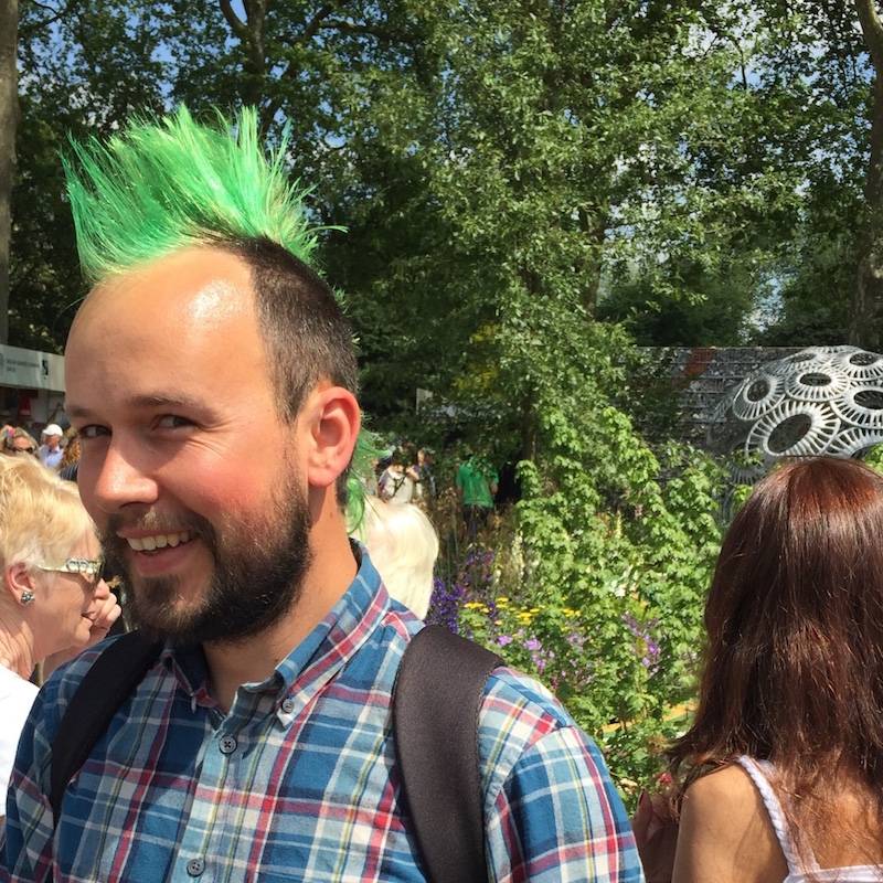 Green mohawk at the Chelsea Flower Show, 2016