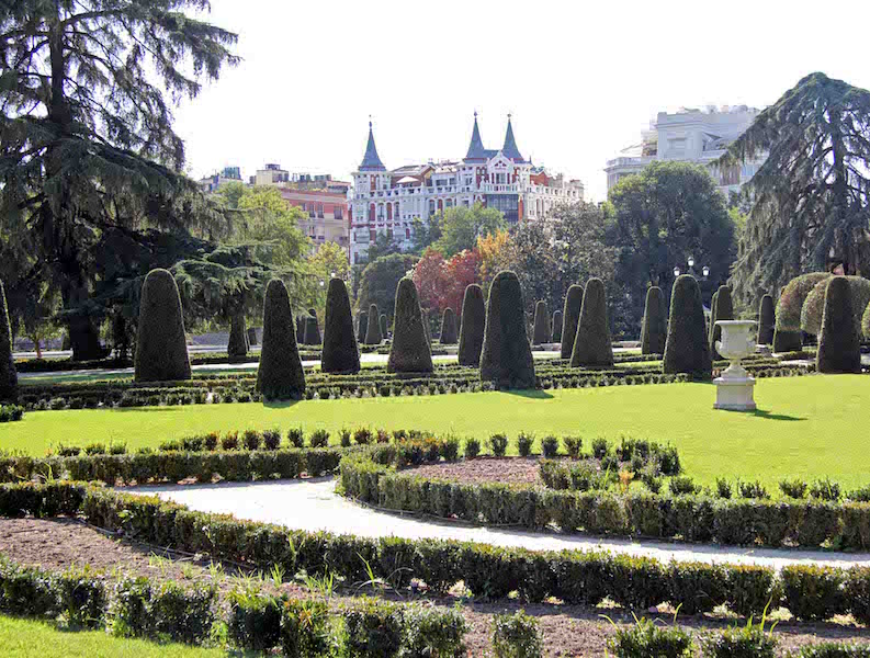 Madrid - Retiro Park bare beds in late autumn
